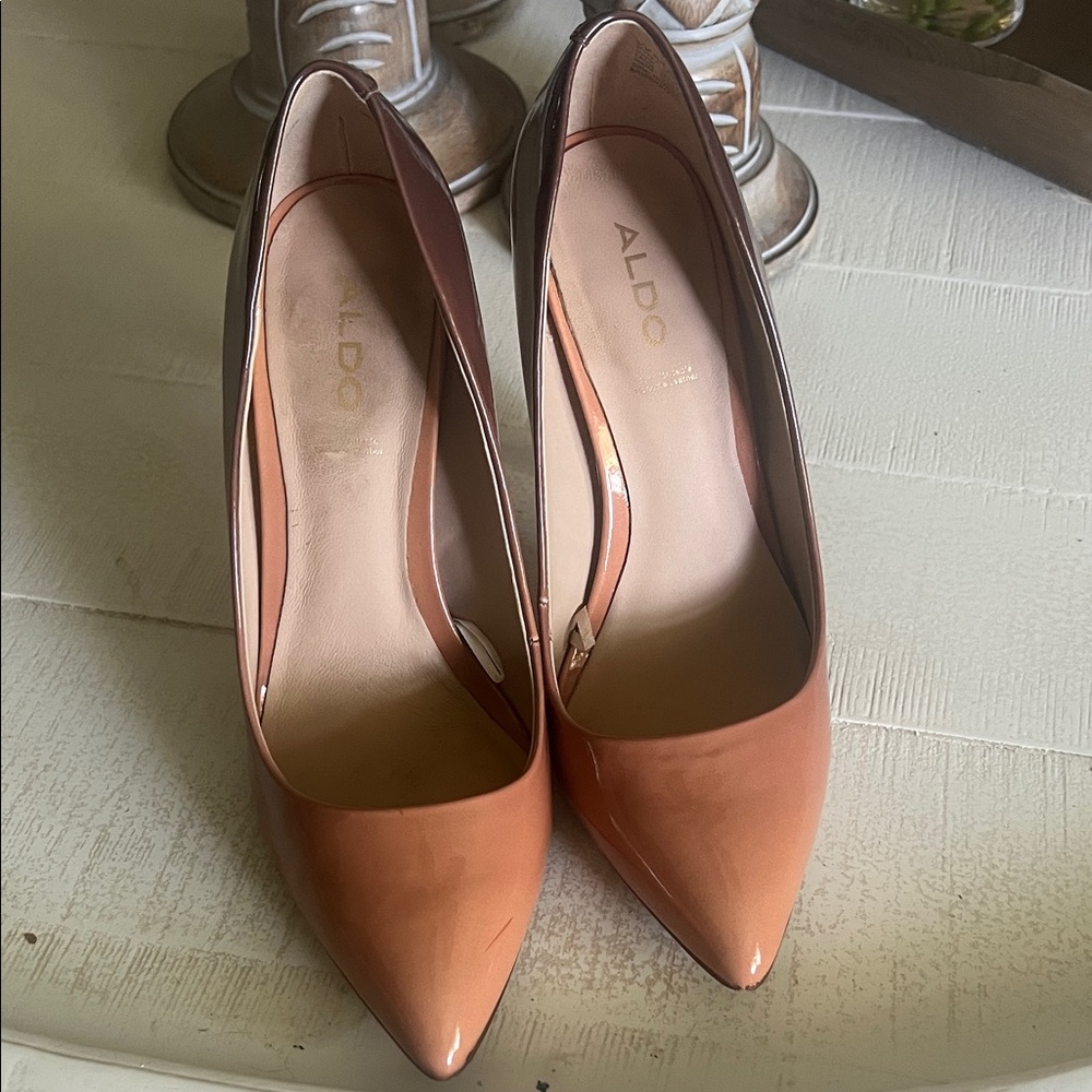 ALDO Peach Patent Leather Pointed-Toe Pumps